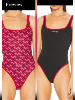 Versace Reversible  Geometric-Print Swimsuit
